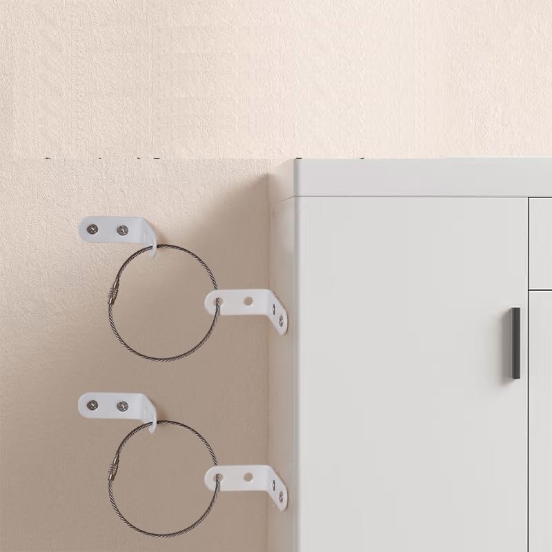 Miniatura 5 de Anclajes para muebles, pequeñas correas estéticas para muebles, aparadores, paredes, anclaje de seguridad para muebles a prueba de niños y bebés, tu