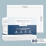 80 Serviettes jetables - Coton pur, 100% Biodégradable, hypoallergénique pour le lavage du visage et le maquillage – Wipes du visage super doux, peau sensible, vêtements du visage