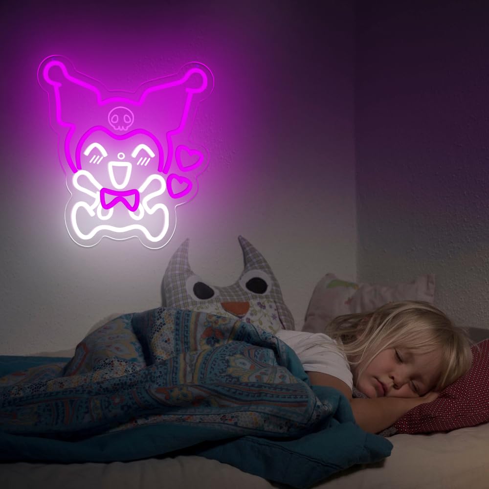 PILOYINDE Japanese Anime Neon Sign - Cute LED Light - Kuromi Heart