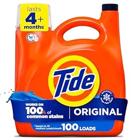 Tide Lessive liquide Original, compatible HE, 100 brassées, 3,9 L (l&#39;emballage peut varier)