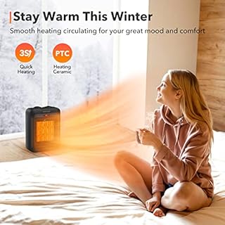 Portable Electric Space Heater 1500W/750W, Ceramic Room Heater with Tip-Over and Overheat Protection, Heat up 200 Square Feet in Seconds, Safe and Quiet for Office Home Room Desk Indoor Use (Black)