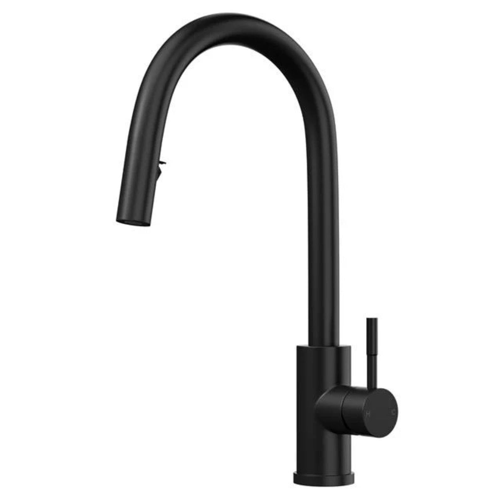 LE11MB Grifo Cocina Negro Mate Extraíble Monomando Caño Alto
