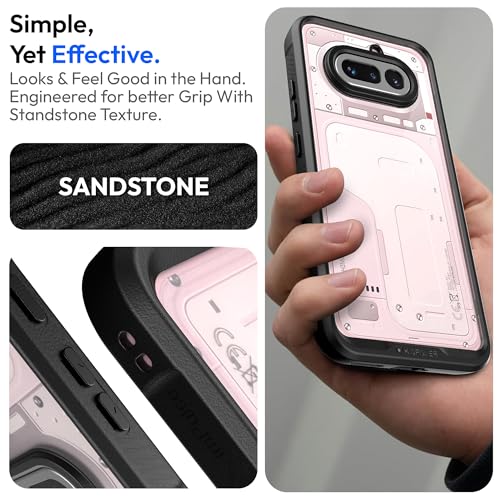 Image of KAPAVER Impulse Sandstone Back Cover Case for Nothing Phone 4a | Hard 360 Protection Clear Case for Nothing Phone 4a (Black)