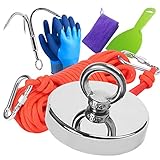RIHEGIANT Fishing Magnets Heavy Duty for Treasure Hunters Magnetic Fishing 1000 Pond Pull Force with Rope and Carabiner Ultimate Experience