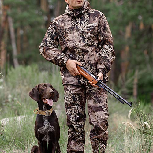 Huntvp taktisch Hundehalsband Verstellbar mit Kontrollgriff, aus Nylon, gepolstert, Metallschnalle, für Mittlere Große Hunde Jagd Training Freizeit Outdoor, Braun XL