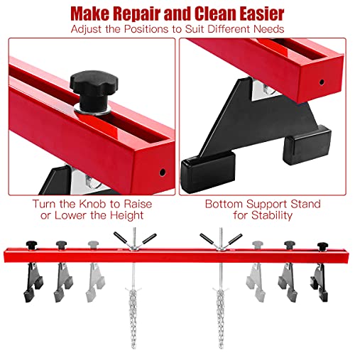 Goplus® 1100Lbs Engine Support Bar Transverse For Motor Tranny Transmission W/ 2 Points Lift Holder Hoist Dual Hooks #TOP2