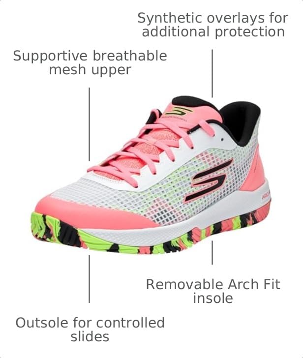 Image of Skechers Men's Viper Court - Athletic Indoor Outdoor Pickleball Shoes with Arch Fit Support
