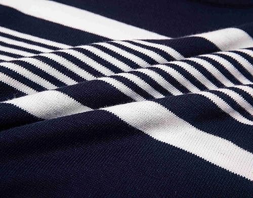 Krumba Mens Plus Size Sweater: Cotton Crew Neck Big Tall Oversized Long Sleeve Pullover Irregular Stripe Design4