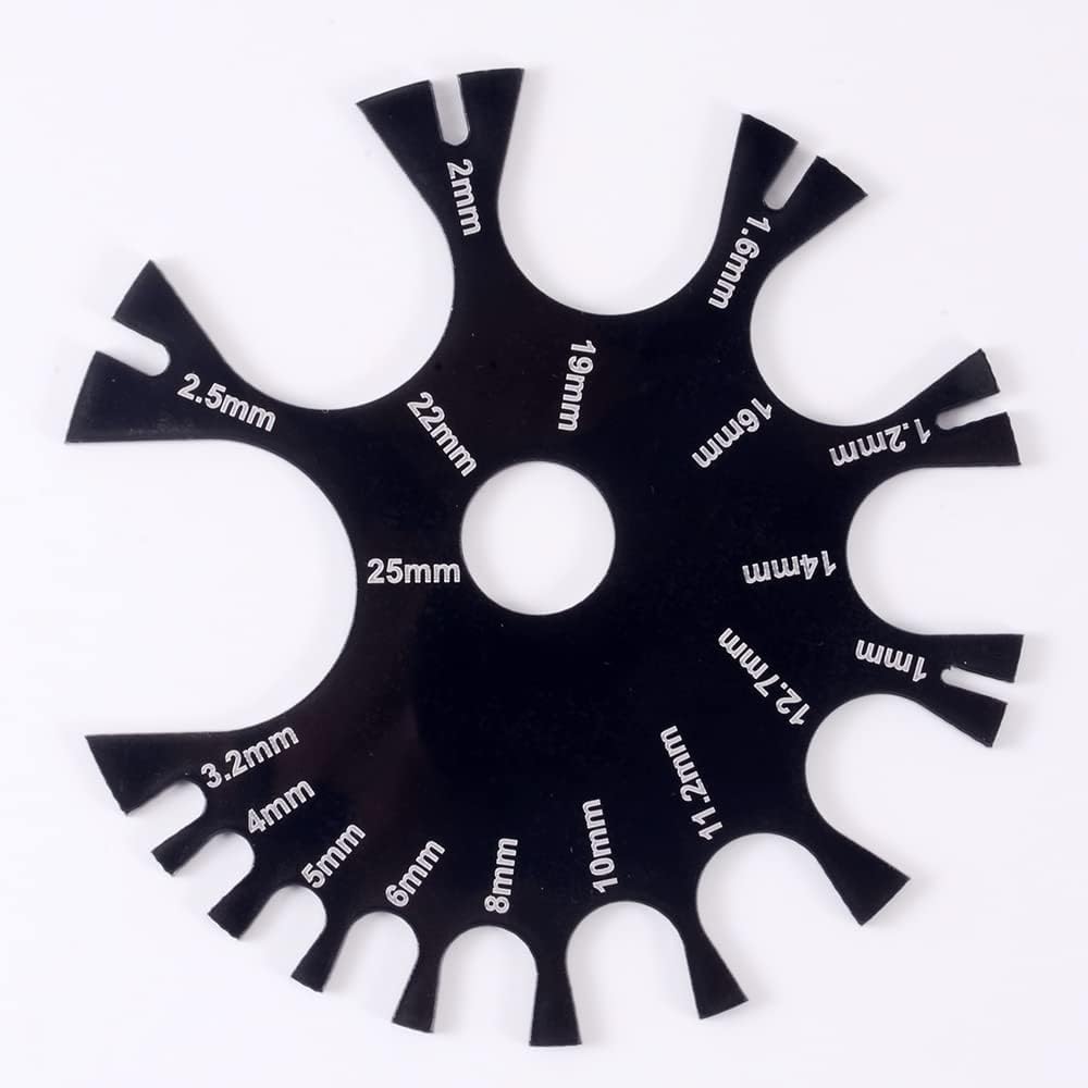 "Black Acrylic Wire Gauge Measuring Tool 1mm-25mm Wire Gauge Thickness Gauge Measurement Tester Ruler Gauge Measurement Wheel Gauge Diameter Tool - Image 4