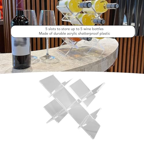 Soporte para botellas de vino de acrílico transparente para 5 botellas miniatura 5