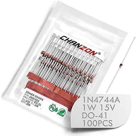 Chanzon 1N4744A 1N4744 Power Zener Diode 1W 15V DO-41 Axial Dioden 1 Watt 15 Volt Cover