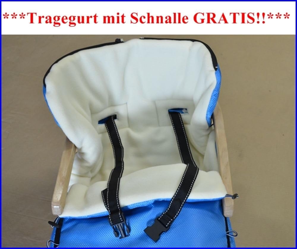 Holzschlitten mit Rückenlehne mit Winterfußsack 90cm 10 Farben Schlitten aus Holz