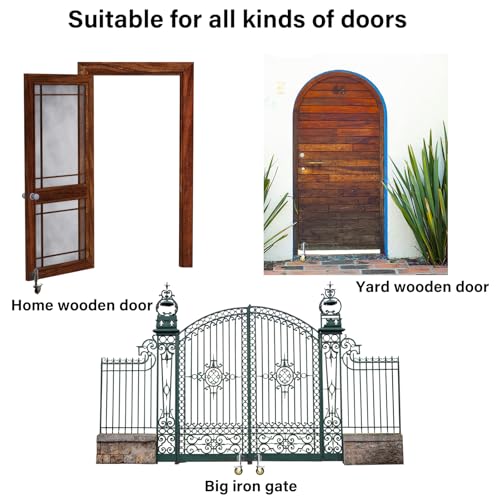 4 inch Spring Caoutchouc Porte chargée Roue,Heavy Duty Porte pivotante Roues Roues avec plaque nominative universelle, Roues de porte pour roulettes de porte de clôture en bois,Porte en bois Roue