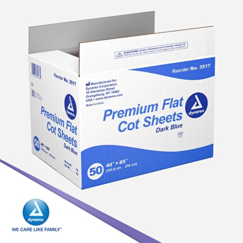 Image of Dynarex Disposable Bed Sheets - Medical Cot Sheets & Covers for Mattress, Stretcher, Gurney - Waterproof Protectors - Breathable Non-Woven Fabric - Flat Sheet, 40x85 - 50 Count