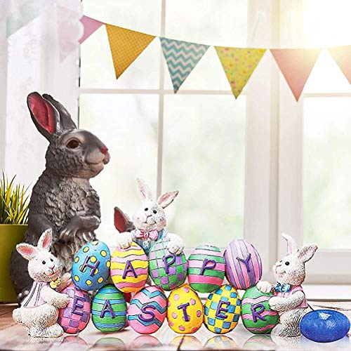 Ghzste Easter Spring Bunny Decoration Tabletop Easter Decorations Cute Craft Easter Bunny Figures Farmhouse Home Decor - Image 3