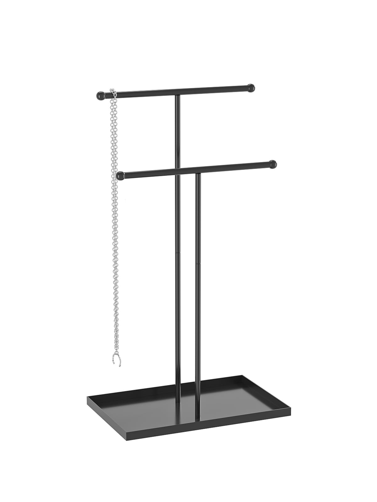 Coward 2 Tier Necklace Stand, Aesthetic Necklace Jewelry Holder, Home Decor Necklace Organizer Stand, Metal Necklace Bracelet Display Rack for Men