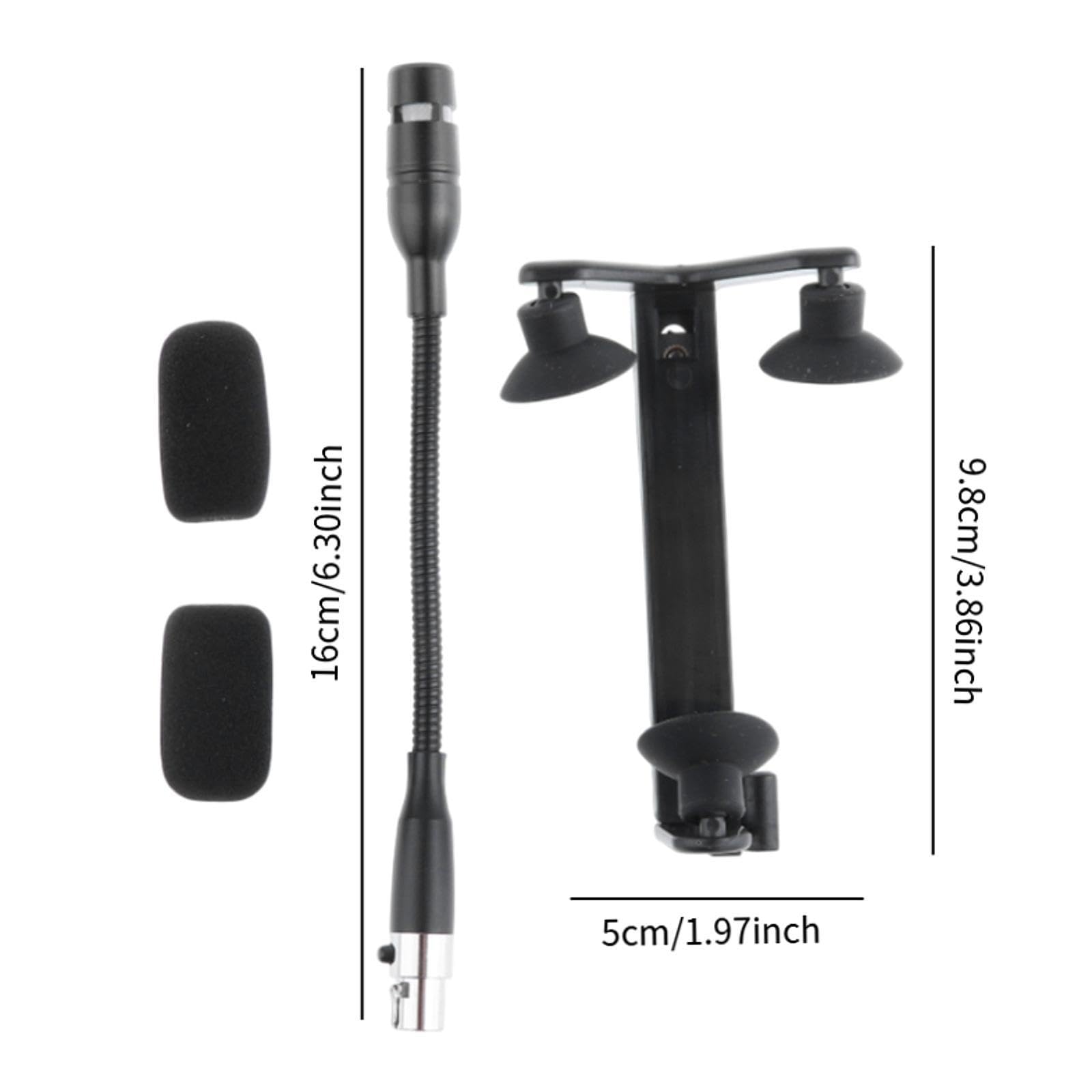Instrument -Mikrofonclip -Set -Schwanenhals -Mikrofon und Clip Flexible Gitarre -Mikrofon -Clip -Set für Studio -Akustikgitarren, 4 Pin Normal