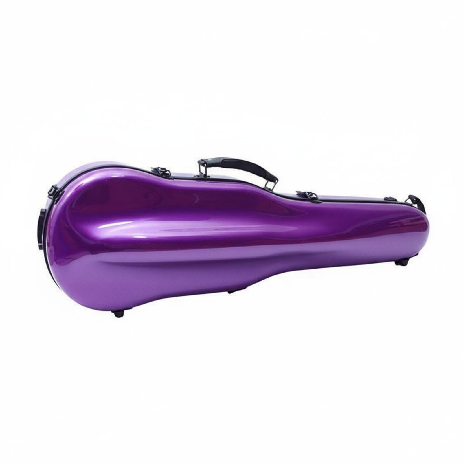 F Fityle Caja para Violín 4/4 con Cubierta Exterior Fibra Carbono Ligera y Resistente a Arañazos con Dos Soportes Cuerdas E Higrómetro Integrado para Uso Profesional, Morado