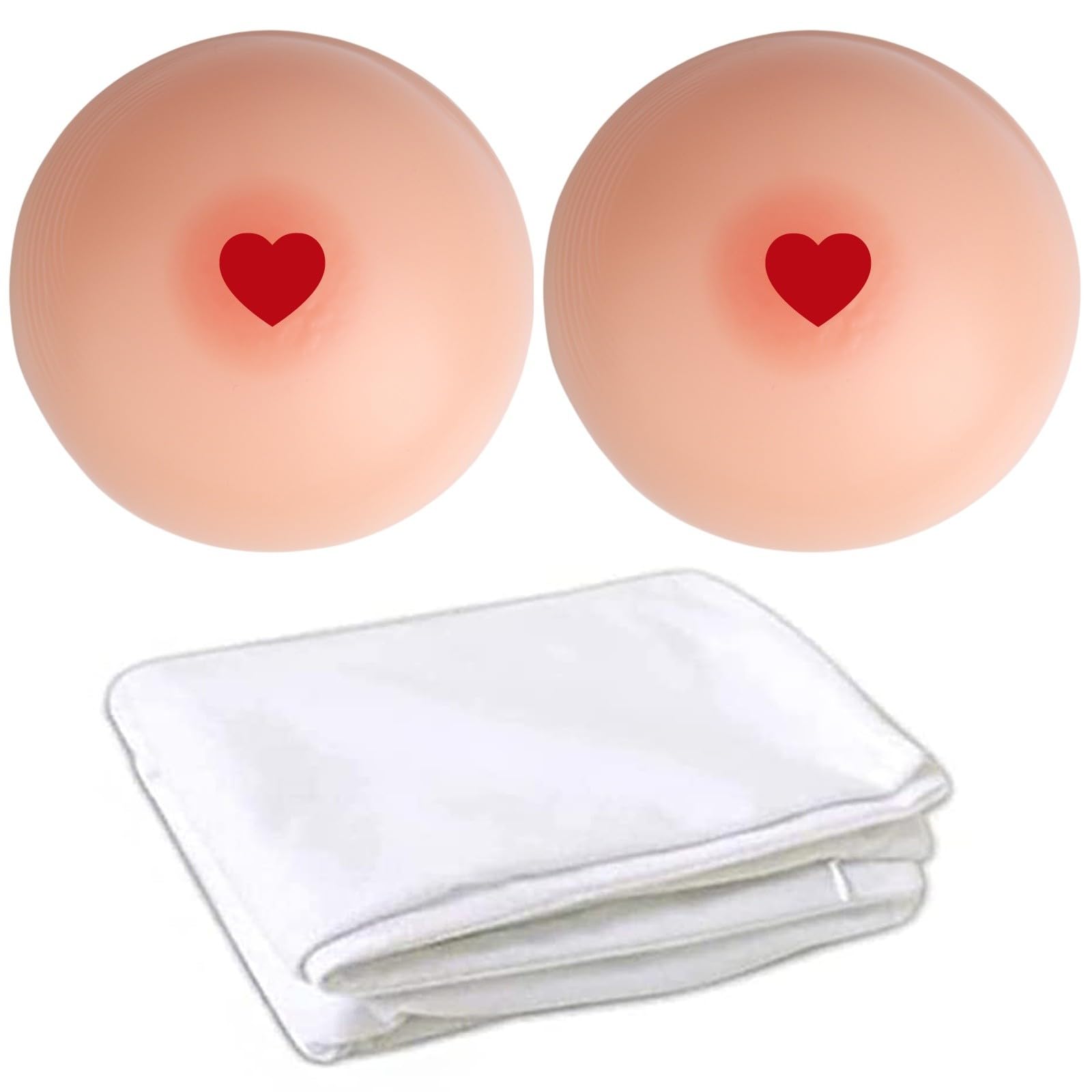 Wisfancy Silicone Breasts for Body Pillows Kurumi Anime Covers Prosthesis Breast Forms, Round Shape with Hugging Body Pillows Cover 160x50 cm, (DD Cup, 1200g/pair)
