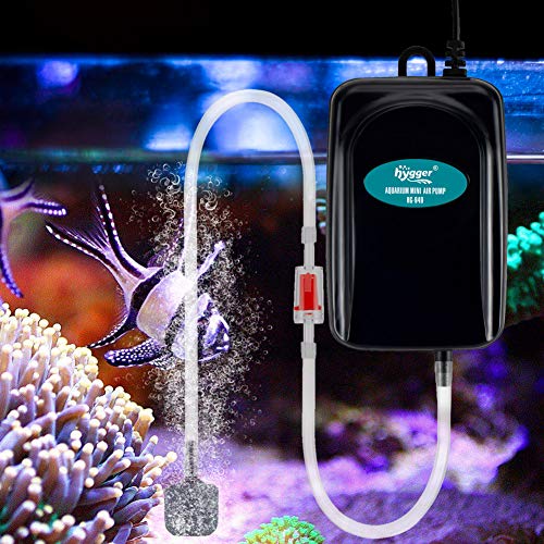 Hygger Mini Aquarium Air Pump Kit Small Fish Tank Air Pump 1W For 1-20 Gallon Fish Bowl With Air Tube Air Bubbler Stone Check Valve thumb #1