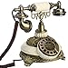 Produktbild JDHFKS Klassische Traditionelle frühen 20. Jahrhundert Telefone Telefon mit Schnur-Harz-nachgemachter Kupfer Vintage Style Retro Altertümlich Rotary-Telefon for Haupt Küche Hotel Büro Mit Dial