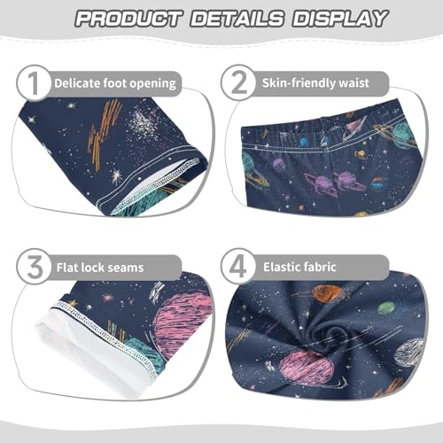 Boccsty Colorful Planets Stars Comets Girls Leggings Kids Yoga Pants Dance Active Tights 4T3