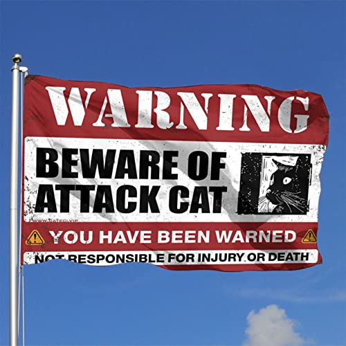 Bandeiras para quartos Guys Beware of Attack Cats Bandeira Bandeiras engraçadas para quartos (tamanh