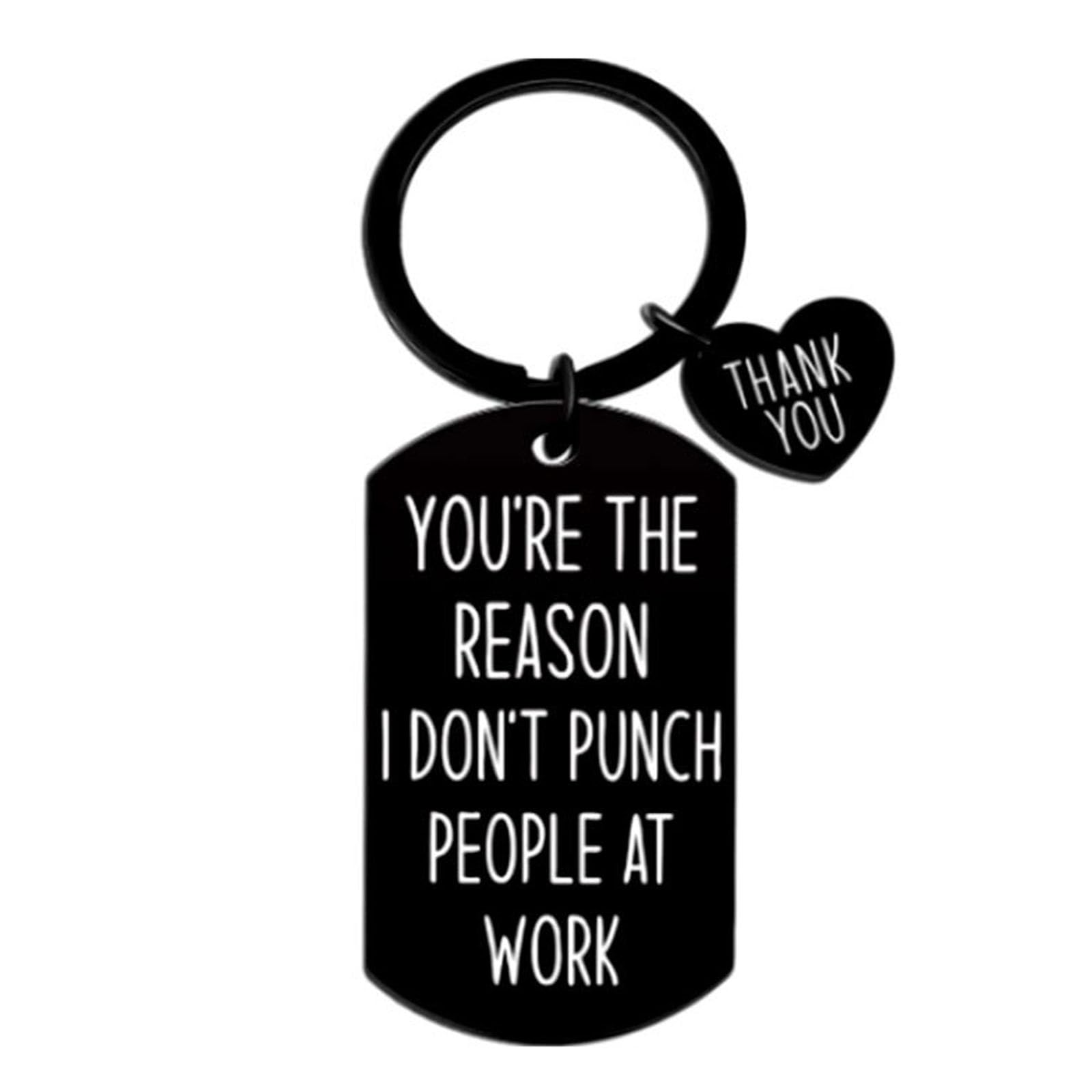 Jesemiah You Are the Reason I Don't Punch People at Work Keychain Coworker Appreciation Retirement Birthday Christmas Gift