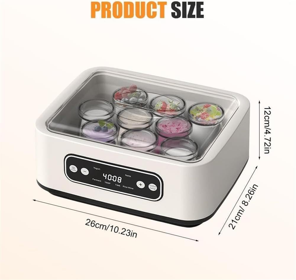 Yogurtiera con Controllo della Temperatura E Timer da 48 Ore Macchina per Yogurt Digitale Intelligente per Yogurt Probiotico Fatto in Casa, Yogurt Greco