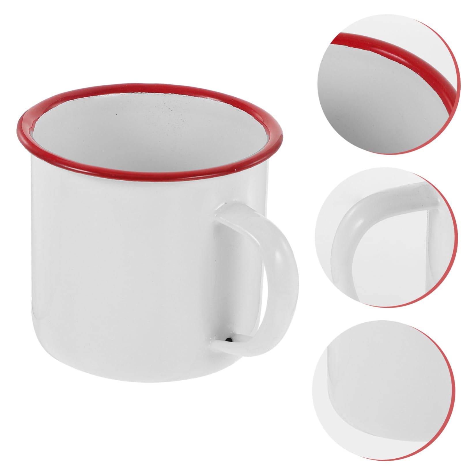 FUNOMOCYA Chinese Traditional Enamel Mug Coffee Mugs Espresso Cups Water Glasses Enamel Water Cups Blank Enamel Cup Enamel Mug Cup Mug Enamel Tea Mug Retro Enamel Cup Drinking Cup White
