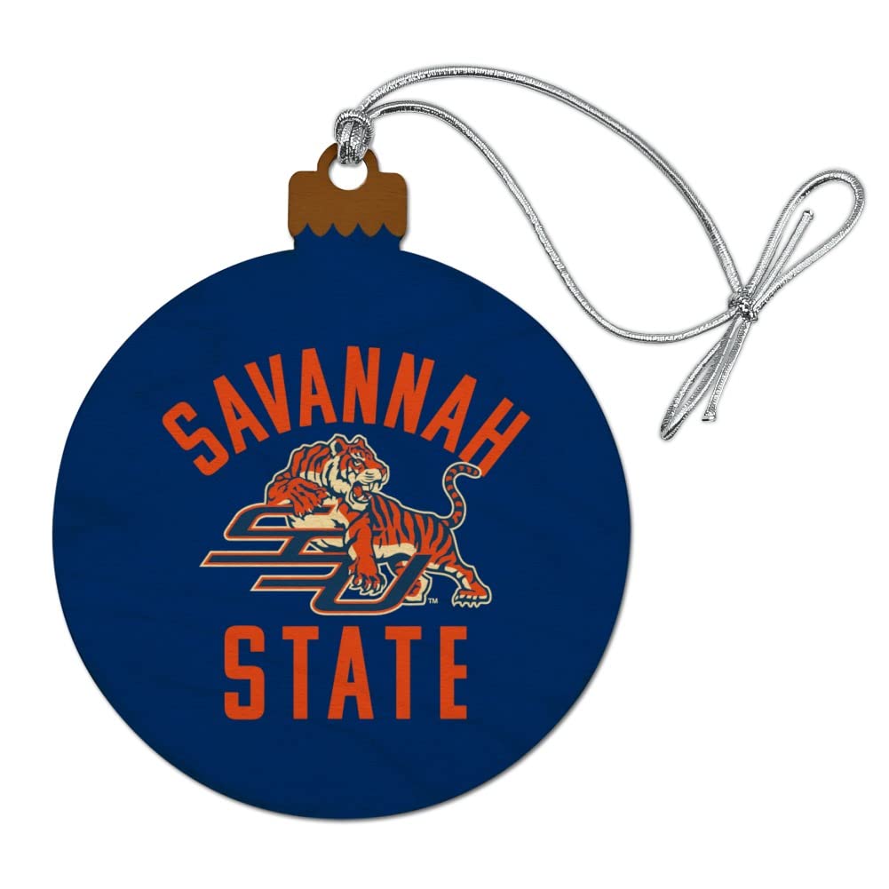 GRAPHICS & MORE Savannah State University Tigers Logo Wood Christmas Tree Holiday Ornament