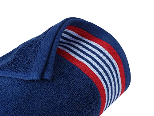 Image of Casa Copenhagen, Germany Design - He & She Super Soft Collection 100% Cotton 2 Pieces Large Bath Towel (Size : 70 x 140 cm) - American Blue & American Red