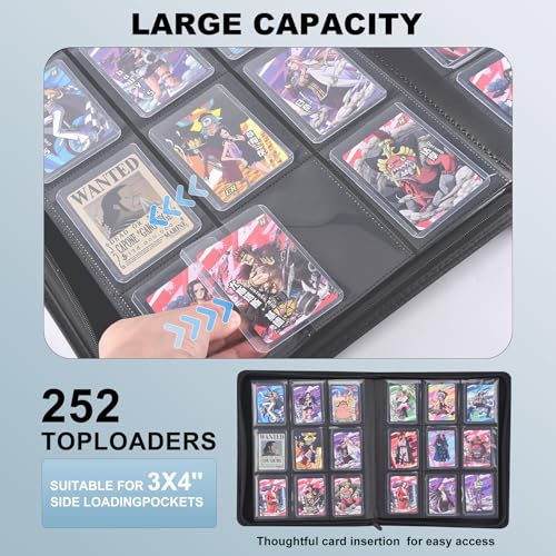 Classeur cartes collectionner 252 pochettes en polyuréthane haut de gamme - 4