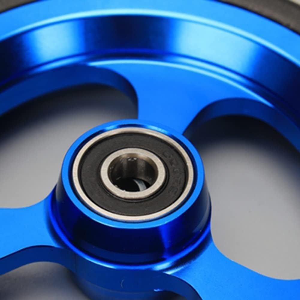 5"/125 mm Koła przednie do wózków inwalidzkich, pełna opona zamienna do wózków sportowych/ręcznych, z łożyskami kulkowymi(Bleu)