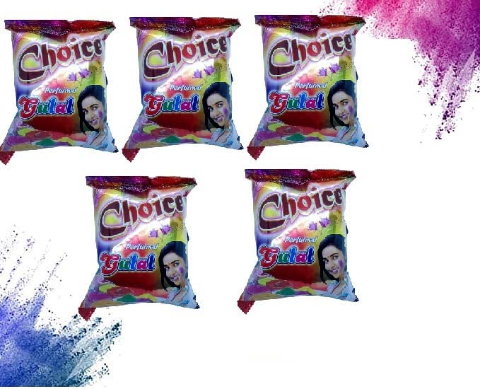 KLIP 2 DEAL Herbal Choice Gulaal Color - Non-Toxic, Skin-Friendly Holi Gulal Pack (5 Colors, 100g Each) for Safe and Vibrant Celebrations