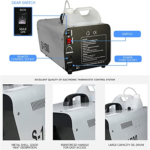 Máquina de nieve para escenario de 1500 W, máquina pulverizadora de efecto nieve con control remoto, generador de espuma de nieve y soplador de nieve miniatura 4