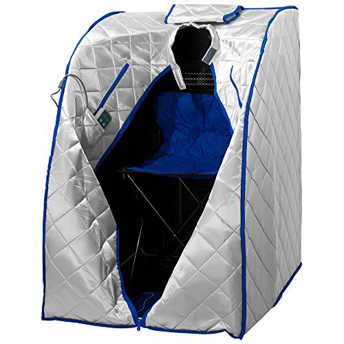 Durasage Infrared Ir Far Portable Indoor Personal Spa Sauna With Heating Foot Pad And Chair, X-Large, Silver #TOP2