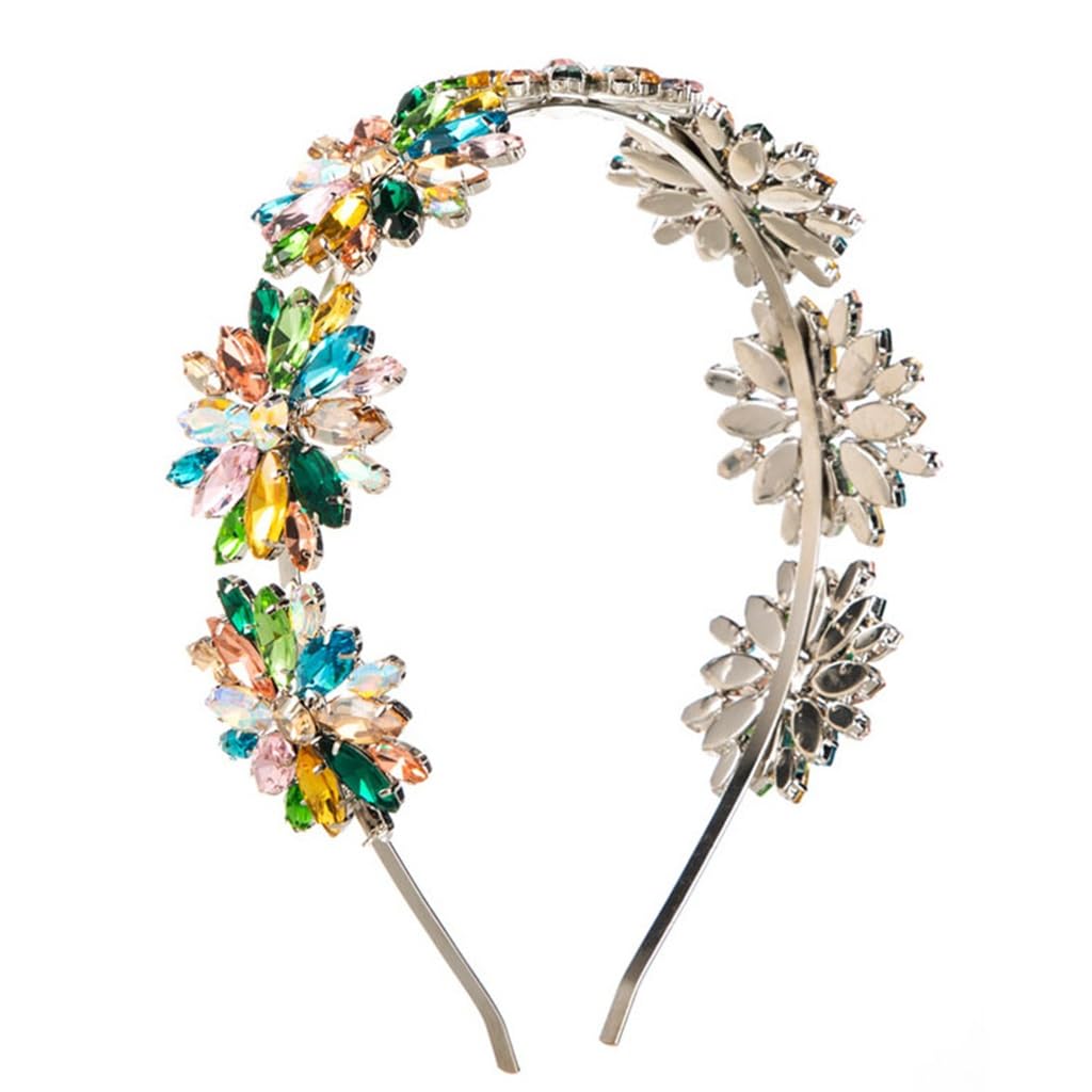 FMURY - Fasce per capelli da donna, in lega resistente, con strass colorati, accessori per capelli
