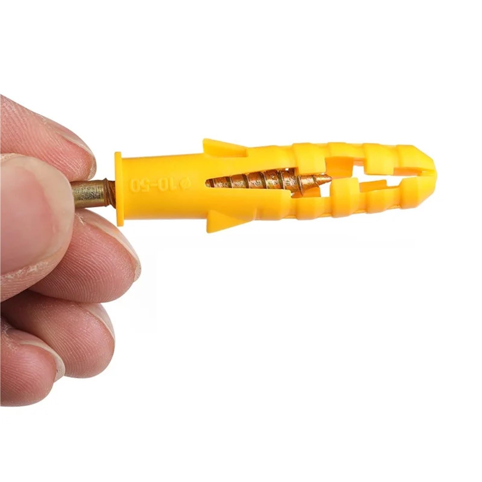 Dübel 10mm M6M8M10 Expansionswandanker, Dübel, Befestigungselemente, Nylon, selbstschneidend, Kreuzschlitzschraube, gerippt, gelb, Trockenbau(M10x135mm-(10 sets))