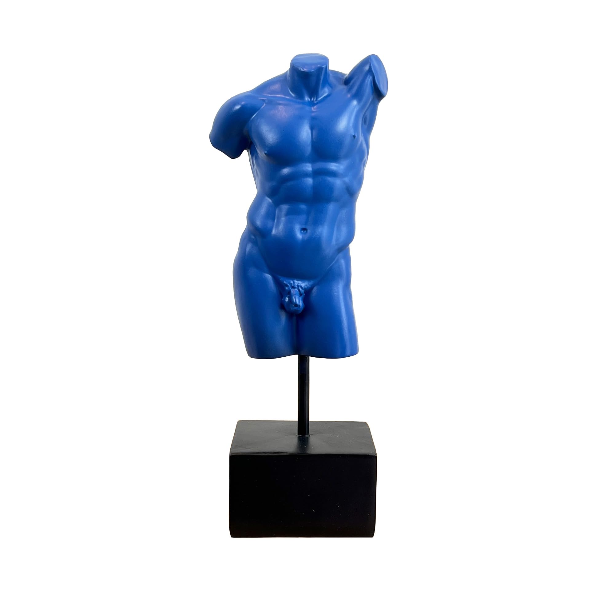 31.5cm Tall Blue Resin Male Torso Art Sculpture Statue Modern Ornament Nude Figurine Home Decoration
