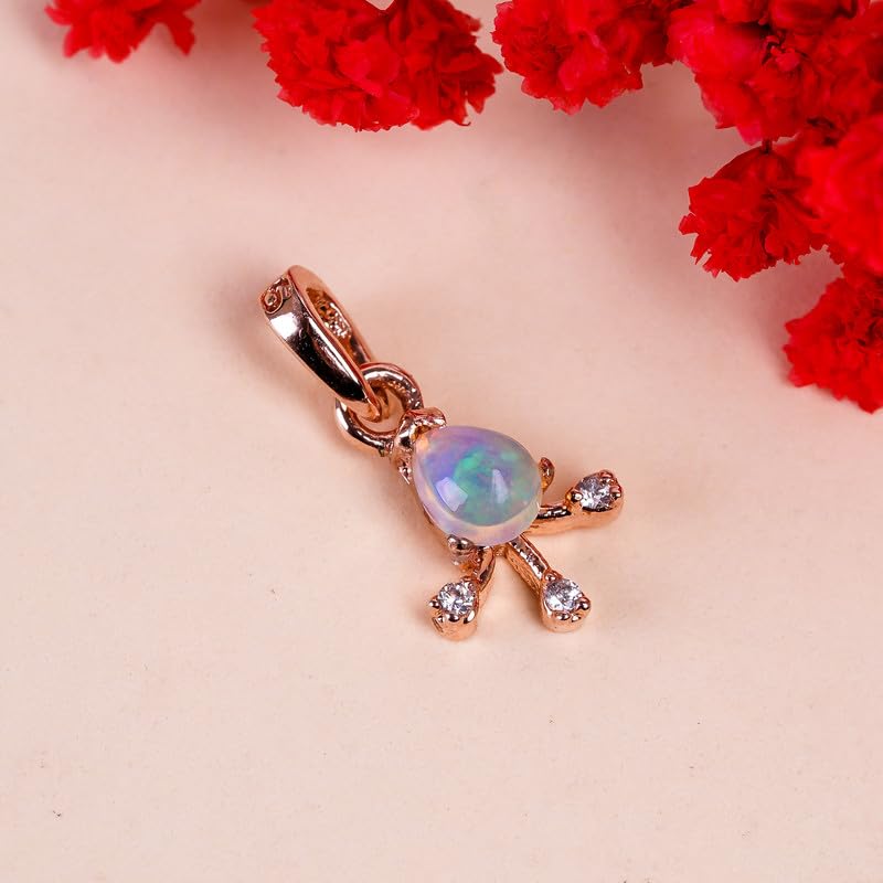 Pendentif opale naturelle argent 925 pour éviter les bijoux ternes