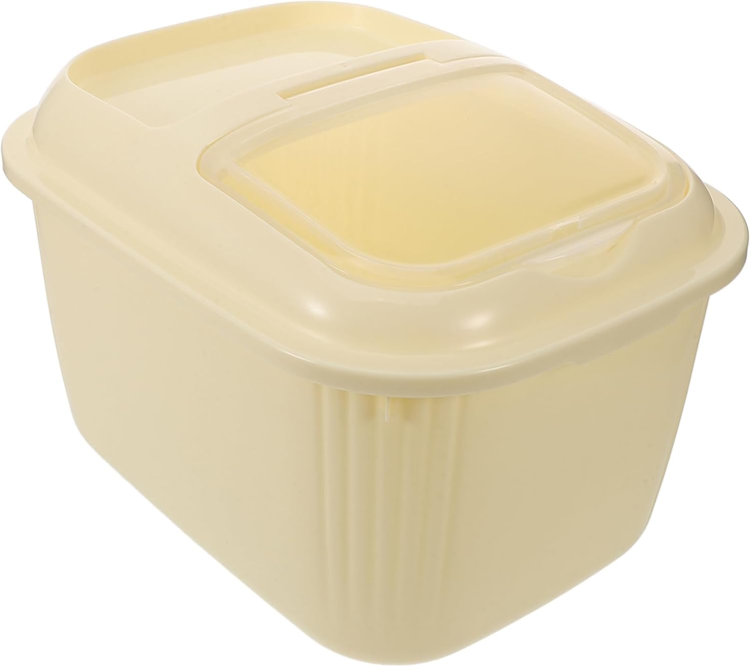 Airtight Rice Storage Container Lid Rolling Food Bucket for Grains Cereal and Beans for Kitchen Organization and Dry Food Storage Capacity
