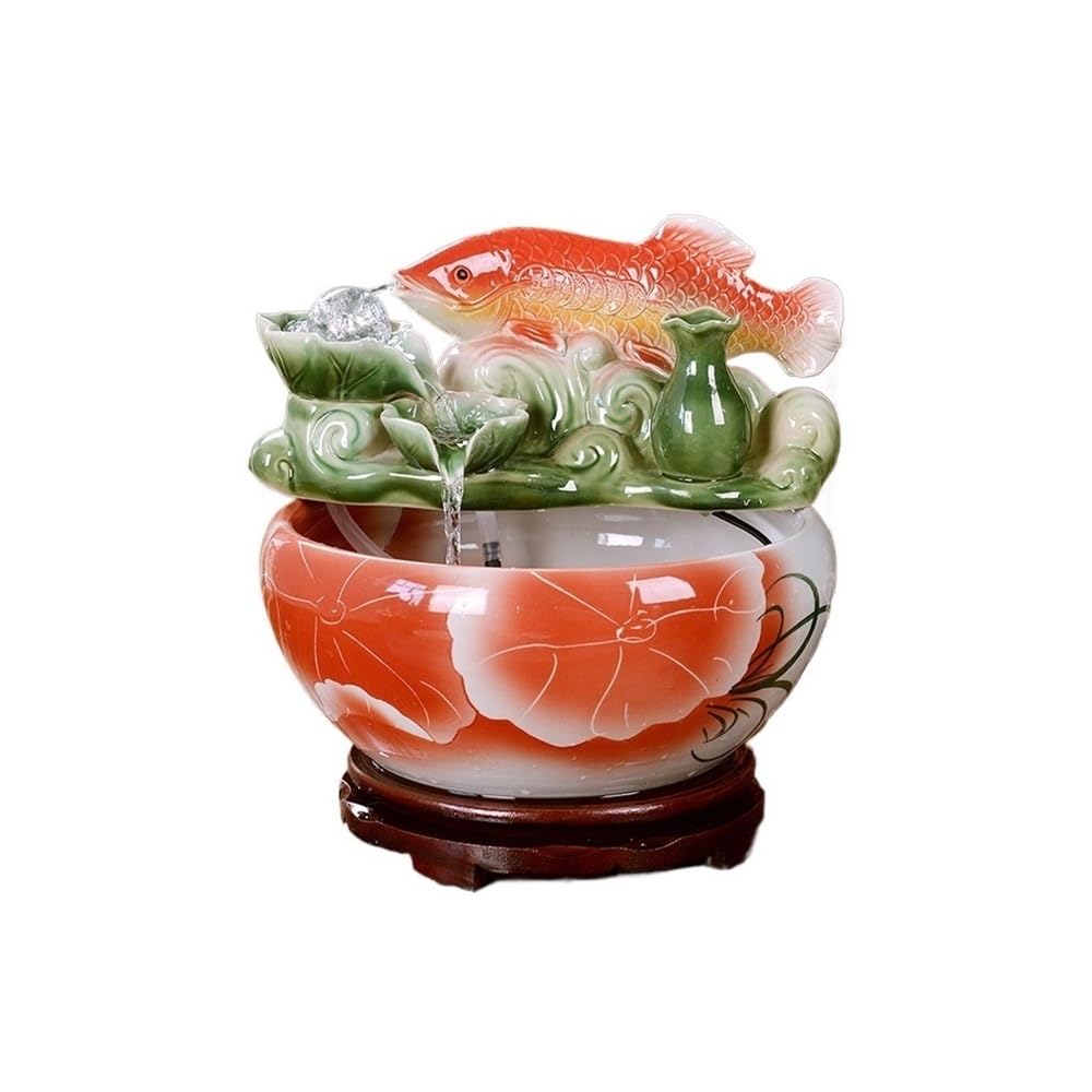 FAJNUZI2024 Tabletop Fountain Chinese-style Desktop Fountains Circulating Water Feature for Meditation Relaxation(Large)