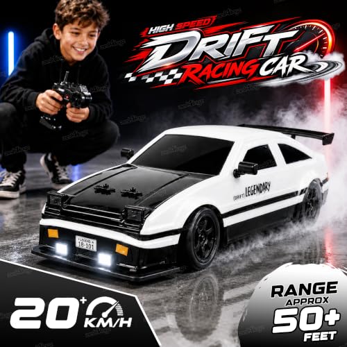 Image of Zest 4 Toyz Remote Control Car Toy for Kids | RC Drift Racing Car with LED Head Light | 20Kmph, 50+ft Range 2.4GHz Remote | Rechargeable Battery | 4WD RC Drift Racing Car