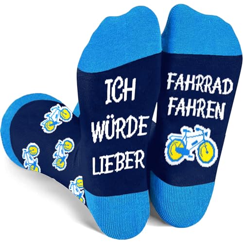 Lustige Geschenke für Fahrradfahrer Männer ICH WÜRDE LIEBER FAHRRADFAHREN Socken Geschenk für Fahrradliebhaber Socken Weihnachtsgeschenke für Männer Teenager Jungs zum Geburtstag zur Weihnachten 43-46