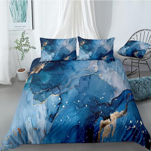 Housse de couette 150x200 parure de lit marbre moderne microfibre