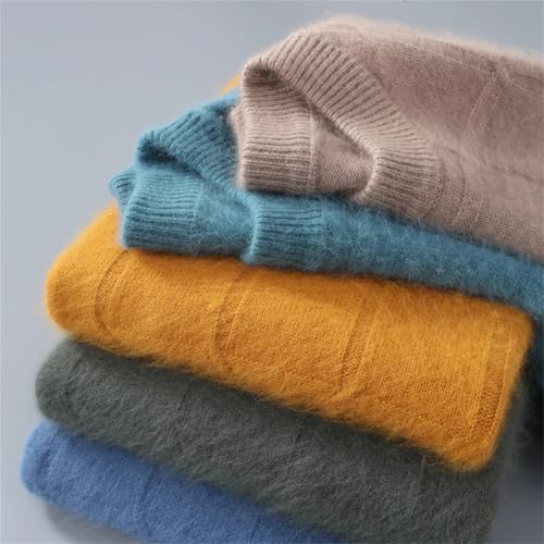 Men’S Cashmere Wool Blend Sweater Casual Mock Neck Long Sleeve Pullover Soft Knit Jumper Tops3