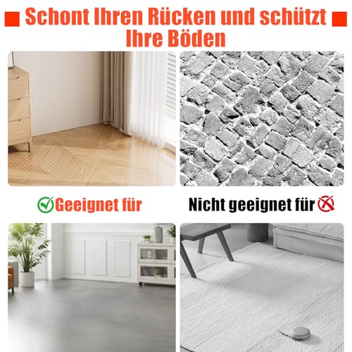 9-Stückiges Möbeltransportrollen Set, 1 62cm Verlängerungsstab, 4 Polster & 4 Möbeltransportrollen, Möbelrollen Mit 500 Kg Belastbarkeit, Möbelroller Mit 360-Grad-Drehrollen