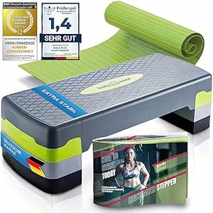 Body & Mind® Aerobic Stepper Stepper Step-Bench met gratis antislipmat & exclusief trainings-e-book
