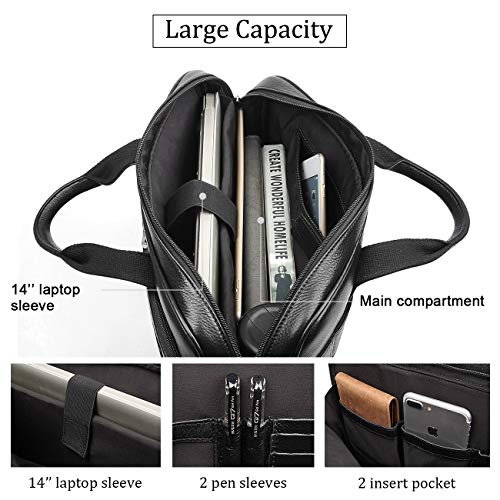 Maletín de cuero para laptop de 16 pulgadas para hombre miniatura 5